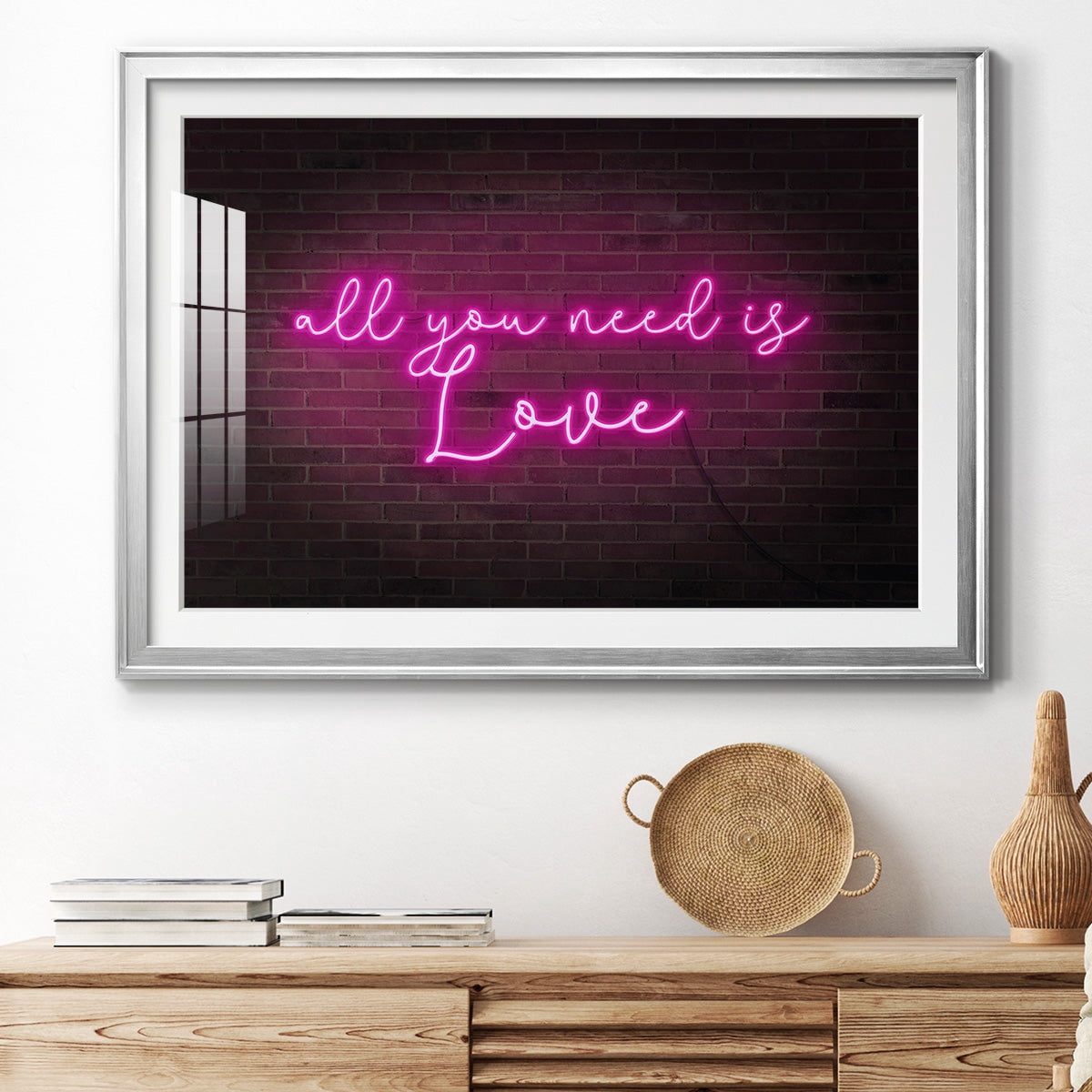 Neon Love I Premium Framed Print - Ready to Hang