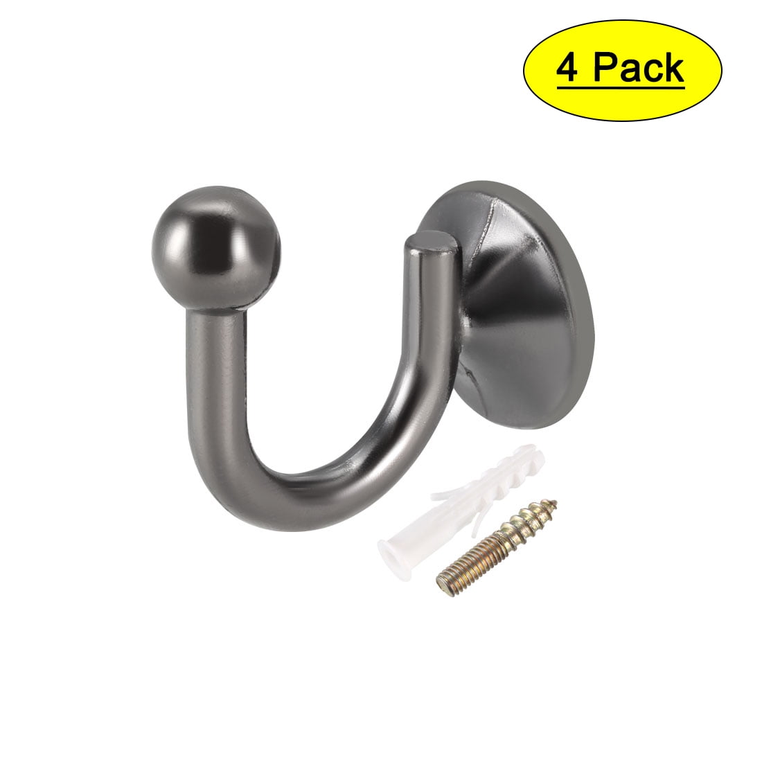 Curtain Drapery Holdback,1.6" Length Holder,Wall Hook Black 4Pcs