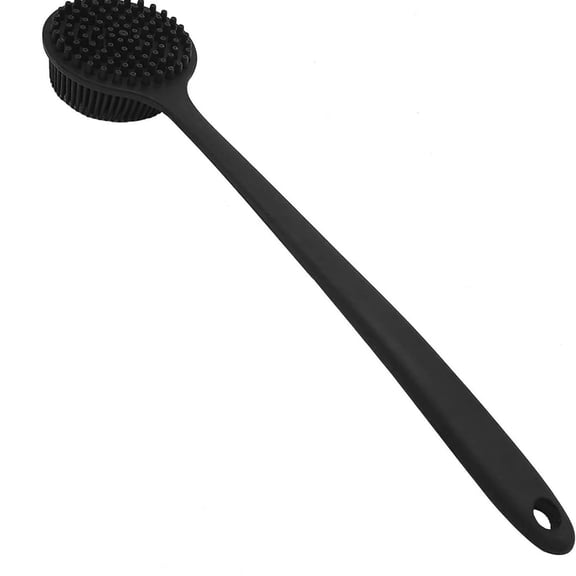 erfcxs Silicone Shower Back Scrubber 15 Inch Long Handled Brush Double Exfoliating Massage Brush Creates Rich Foam Long Handled Back Scrubber For Both And