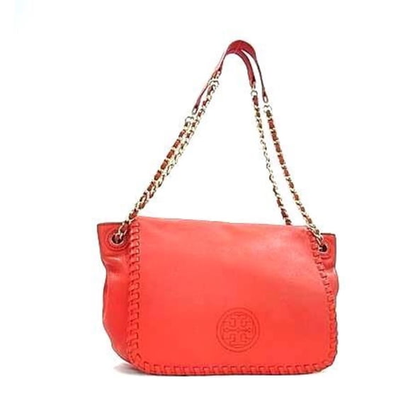 Pre-Owned TORY BURCH Marion Chain Shoulder Bag in Red Leather for Women (Good)