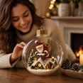 thumbnail image 6 of MYUNNIL Christmas Santa Snow Globe Ornaments, 4" Mini Clear Christmas Themed Hanging Ball Decoration with Built-In Warm LED Light, Cute Waterproof Seasonal Pendant for Tree Home Decor, 6 of 9