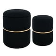 thumbnail image 5 of Falvinoryn Round Storage Ottoman Faux Fur Upholstered Vanity Stool for Livingroom,Bedroom, Pack of 2, Black, 5 of 8
