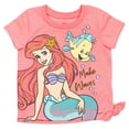 thumbnail image 3 of Disney Princess Ariel Toddler Girls T-Shirt and Active Retro Dolphin French Terry Shorts Outfit Set Infant to Big Kid, 3 of 5