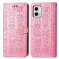 thumbnail image 1 of Funda Cartera FOXDOCK para MOTO G73 , Flip PU con Relieve de Gatos y Perros, Tarjetero y Soporte, 1 of 6