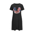 thumbnail image 5 of Fjofpr Nightgowns for Women Plus Size Women's Oversized Short Nightgown Fashion Chest Flag Print Short Sleeve Nightdress, 5 of 6
