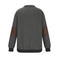 thumbnail image 4 of WREESH Men's Pullover Casual Patchwork Pullover Fashion Long Sleeve Stand Collar Zipper Shirt Gray, 4 of 4