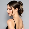 thumbnail image 4 of The Hair Edit Gilded Festive Bow Claw Clip, Gold, 4 of 6
