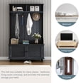 thumbnail image 6 of 40 Inch Hall Tree With Storage Bench, Accent Coat Tree With Storage Shelves, Entryway Bench With Coat Rack, Cabinet And Drawers For Hallway, Mudroom, 6 of 9