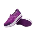 thumbnail image 3 of Domuza Orthopedic Dress Shoes for Women Arch Support Non Slip Slip on Golf Shoes Breathable Knitted Mesh Stretch Volleyball Shoes Comfortable 2026 Foam Shoes Purple 10（EU-43）, 3 of 6