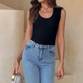 thumbnail image 4 of Womens Halter Tank Tops Ribbed Sleeveless Shirts Slim Casual Solid T Shirt, L, 4 of 6