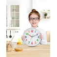 thumbnail image 4 of Silent Kids Wall Clock – Non-Ticking, Battery-Powered, Ideal for Teaching Time and Stylish Décor in Any Room - 12 Inch, 4 of 7