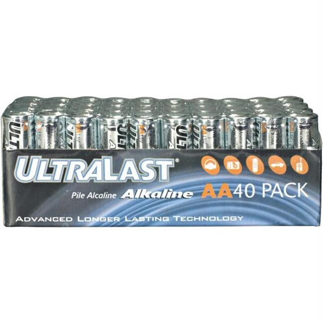 Ultralast AA Alkaline Battery Bulk Pack 40 Pack UL40AAVP Walmart