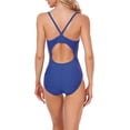 thumbnail image 4 of Adoretex Girl's/Women's Solid Pro One-Piece Athletic Sports Racing Swimsuit Swimwear (FN001)-Royal-24, 4 of 5