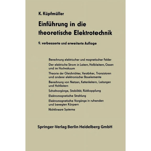 EinfÃ¼hrung in die theoretische Elektrotechnik, (Paperback)