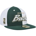 thumbnail image 3 of Men's New Era Hunter Green/White Milwaukee Bucks Script Pinwheel 59FIFTY Fitted Hat, 3 of 6