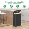 thumbnail image 2 of Recycling Bin for Kitchen Indoor Home Recycle Bin 28 Gallon with Lid Removeable Reusable Inner Bag Bottle Can Glass Waste Plastice Stickers Black, 2 of 11