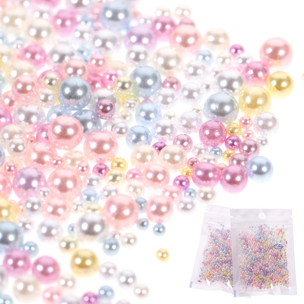 2 bolsas Art Faux Pearls Beads redondos de perlas para sostener el lápiz labial de maquillaje de maquillaje delineador de ojos