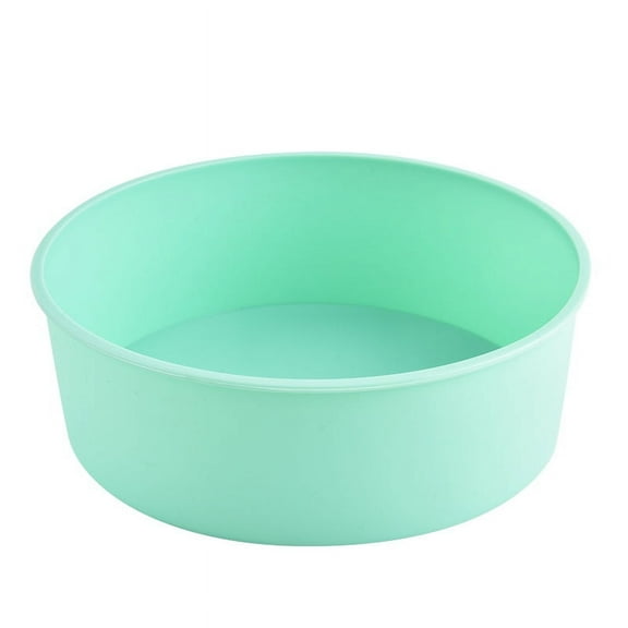 Nvzi-c Silicone Round Cake Pans, 8 Inch Non-Stick Cake Mold Baking Tins for Cake Pancakes,Green