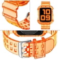 thumbnail image 3 of KOMI Compatible for Clear Apple Watch Band 41mm 40mm 38mm 42mm 44m 45mm 49mm with Case, Women Glitter Bling Sport Strap for iWatch Band Ultra 2/1 Series 9 8 7 6/SE 5 4 3 2 1, Neon Orange, 3 of 7