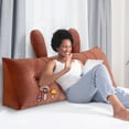 thumbnail image 4 of BKER Reading Pillow Soft Bed Pillow Cushion Support For Head And Back Comfortable Long Bolster Pillow With Ears Design For Sofa And Bed, 4 of 5