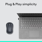 Logitech M185 Wireless Mouse, 2.4GHz with USB Mini Receiver, 12-Month Battery Life, 1000 DPI Optical Tracking, Ambidextrous, Swift Gray