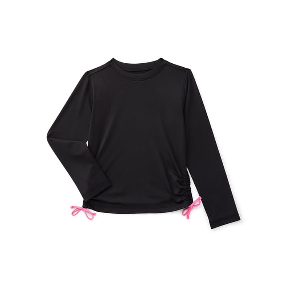 Wonder Nation Girls Long Sleeve Rash Guard with UPF50 , Sizes 4-18 & Plus