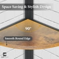 thumbnail image 4 of CAPHAUS Corner Bookshelf, 6 Tier Rustic Oak Corner Bookshelf, 71.7-Inch Tall Corner Stand with Metal Frame, Industrial Round Corner Shelf Stand, Versatile Display Shelving Unit for Home Office Space, 4 of 9