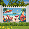thumbnail image 5 of Colorful Beach Backdrop Flamingo Tropical Summer Banner Palm Tree for Beach Party Photography Summer Celebration, 5 of 7
