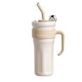 thumbnail image 2 of Ounissouiy Taza de vacío elegante con tecnología aislada, tazas térmicas de vacío con tapa elegante y a prueba de fugas Utensilios de cocina blanco, 2 of 6