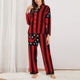 thumbnail image 2 of Salouo Nautical American Flag Pattern Women's Pajamas Set Long Sleeve Button Down Sleepwear Soft Pj Lounge Sets for women 2 Piece Pjs Set with Long Pants-XX-Large, 2 of 7