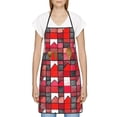 thumbnail image 4 of Anti-Fouling Belt Pocket Elasticated Apron - Non-Slippery Non-Fading Non-Shrinking Non-Crinkly Water-Repellent Red Colorful Houndstooth Hand-Drawn Sketch_3, 4 of 8