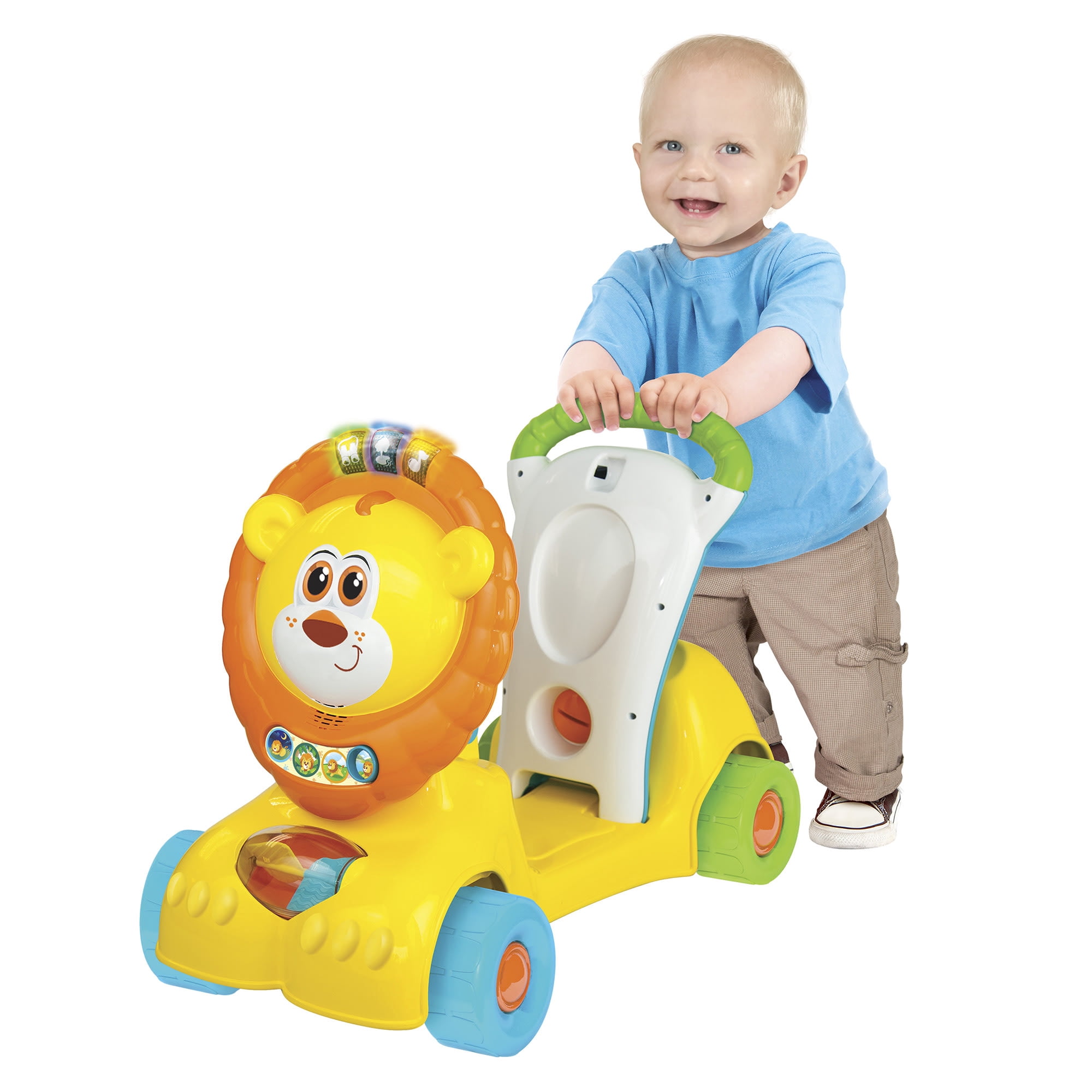 Winfun: 3-In-1 Grow-With-Me Lion Scooter - Lights & Sounds, 3 Modes: Walker - Scooter - Foot-To-Floor Ride On, Developmental Toy, Toddlers Ages 12mo+