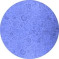 thumbnail image 1 of Ahgly Company Indoor Round Oriental Blue Industrial Area Rugs, 5' Round, 1 of 4
