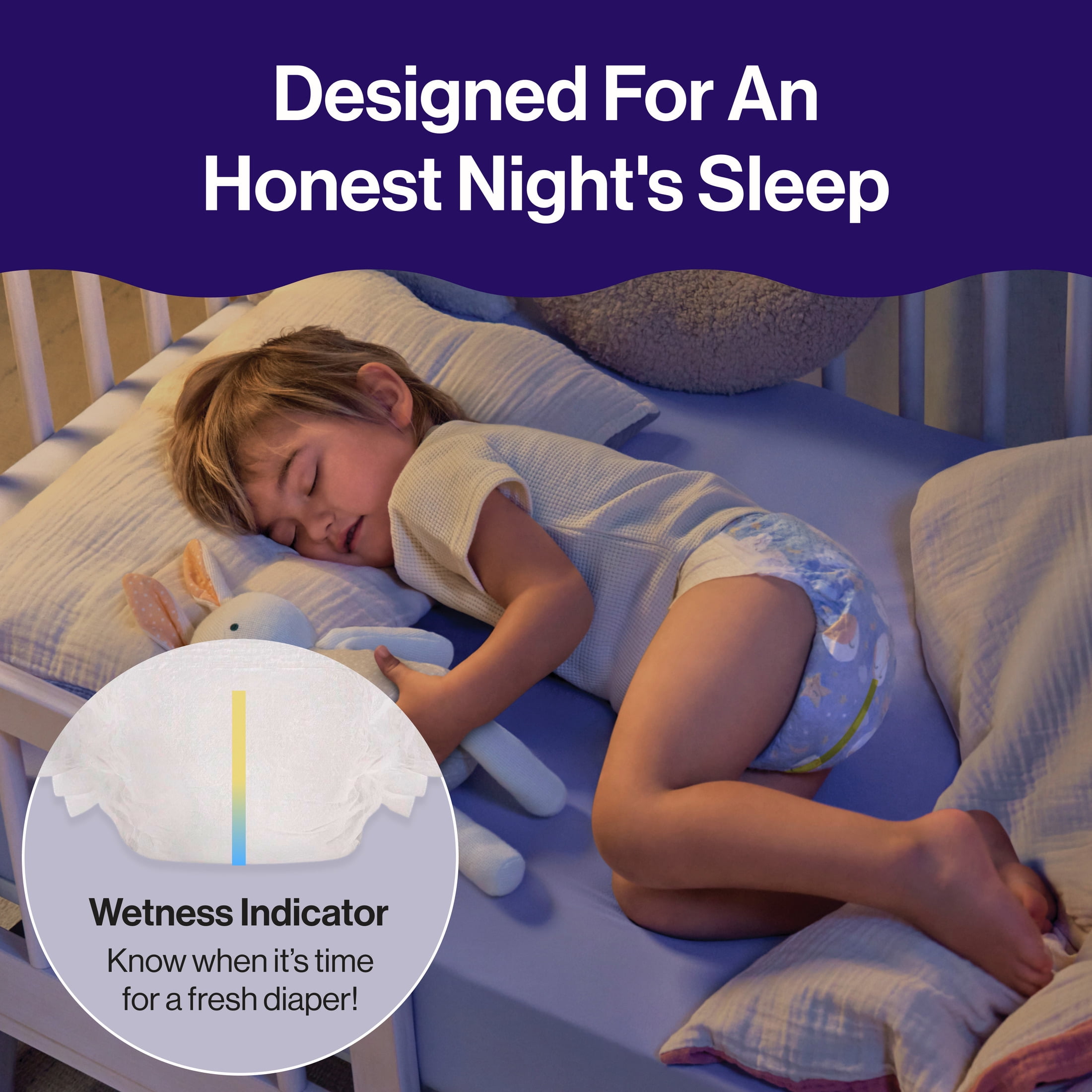 Clean Conscious™ Overnight Diapers | Up to 12 Hours of Protection | Hypoallergenic + Fragrance Free | Cozy Cloud + Star Signs | Size 4, 48 Count Club Box