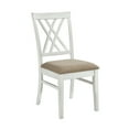 thumbnail image 4 of 2 PCS Dining Side Chairs Furniture, Fabric Upholstered Seat Dining Chairs with X-Back Design, Wooden Cross Back Chairs for Dining Room, Bedroom and Kitchen, White and Oak Finish, 4 of 7
