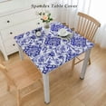 thumbnail image 2 of HAOXIT Tablecloth, Arts and Craft Theme Flower Pattern on Inspired Texture Graphic Print, Dining Room Kitchen Rectangular Table Cover 44''x44'', 2 of 7