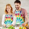 thumbnail image 5 of Colorful Rainbow Tie Dye Spiral Pattern Apron-Garden Aprons for Women with Pockets-Cotton Linen Waterproof Kitchen Cooking Gardening Aprons Adjustable for Kitchen,Cooking,BBQ and Salon 33x27 Inch, 5 of 7
