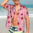 thumbnail image 5 of Picia Strawberry and Ladybugs Gentle Cotton Regular Fit Short Sleeve Casual Hawaiian Shirt for Men-X-Large, 5 of 9