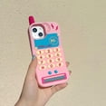 thumbnail image 5 of Kawaii Phone Cases for iPhone 12 Pro Max,Cute Cartoon Baby Calls Phone Case 3D Funny Pink Retro Classic Cellular Phone Case for Women Girls Soft Silicone Shockproof Cover for iPhone 12 Pro Max, 5 of 14