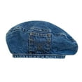 thumbnail image 1 of Denim Hat casco Mujeres para francés Capítulo Causer Pintor para vacaciones de viaje Azul oscuro, 1 of 8