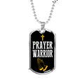 thumbnail image 1 of Collier Prayer Luke 21:36 Acier Inoxydable Ou or 18k Étiquette Chien Chaîne 24 Pouces, 1 of 8
