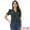 Dark Green, variant on Women's Short Sleeve V Neck Notch Lapel Collar Shirt XS Black