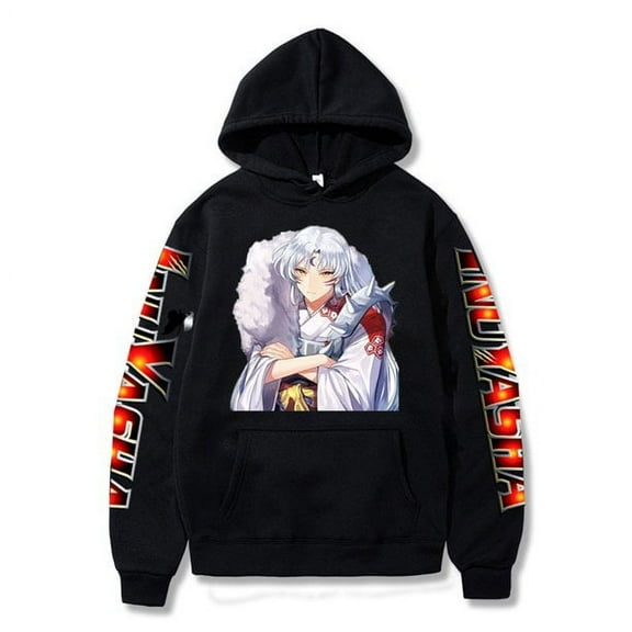 Inuyasha Sesshomaru Hoodie Streetwear Long Sleeve Pullover Harajuku Anime Printed Casual Sweatshirt