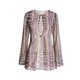 thumbnail image 5 of Txlixc - Camiseta de manga larga para mujer, informal, a la moda, con estampado a cuadros, cuello redondo, ajustado, con botones Txlixc  Moda, 5 of 9