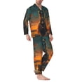 thumbnail image 2 of Honeii Sunset Prairie Meditating Horse Pattern Mens Pajamas Set,2pcs Men's Lounge Long Sleeve Sleep Shirt and Pajama Bottoms Sleepwear Set,Mens Pjs Sets-Medium, 2 of 7