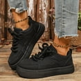 thumbnail image 3 of Platform Fashion Sneakers for Women 2025 Casual Leather Lace up Chunky Walking Flats Spring Fall Shoes, 3 of 6