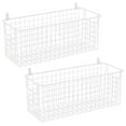 thumbnail image 7 of mDesign Portable Metal Wall Mount Hanging Storage Baskets, 2 Pack, Matte White, 7 of 7