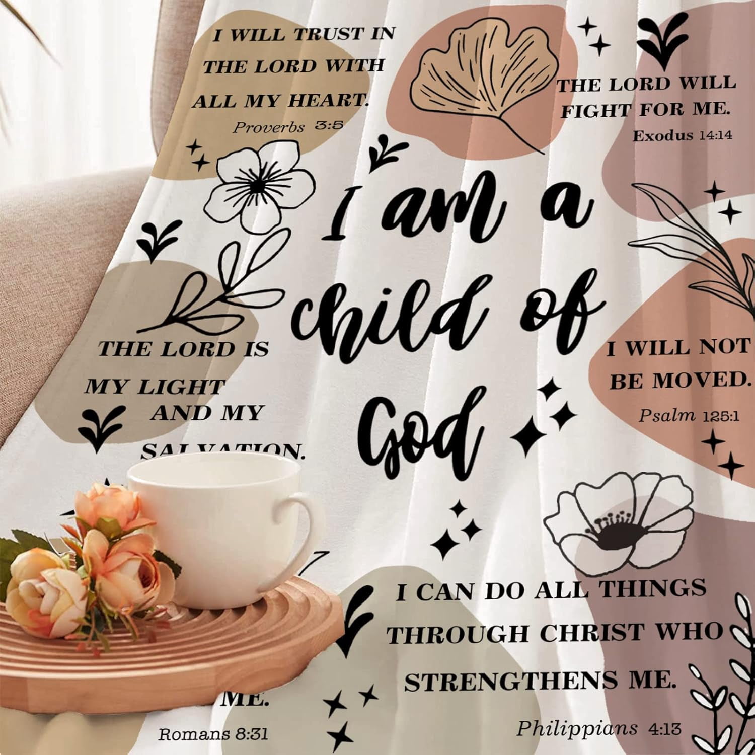 Christian Gifts for Women Inspirational Bible Verse Blanket Religious Scripture Prayer Faith Throw Blanket Soft Flannel Healing Blanket