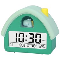 Unique Bargains House-Shaped Alarm Clock Green Dinosaur 4.3"L x 2.4"W x 5.0"H