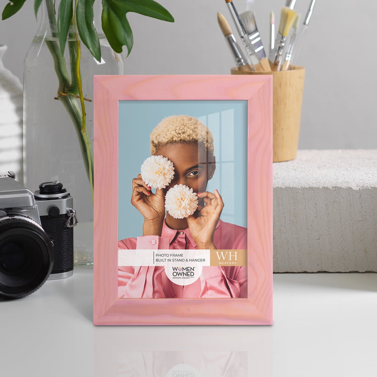 Woodgrain 5 in. x 7 in. Sunset Pink Picture Frame
